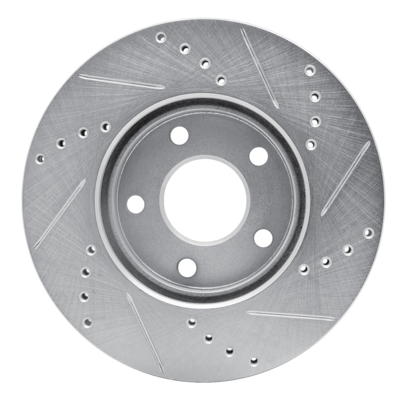 Chevrolet HHR Brake Rotor (1) - Front Left - R1 Concepts - Drilled & Slotted - Silver - `06-`11